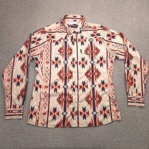 Hooey Women’s Western Pearl Snap Shirt XXL Aztec Long Sleeve Rodeo